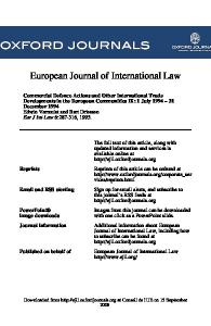 European Journal of International Law