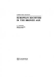 EUROPEAN SOCIETIES IN THE BRONZE AGE