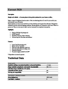 Euroset 5020 Technical Data - Home