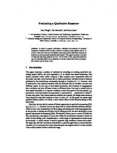 Evaluating a Qualitative Reasoner - Semantic Scholar