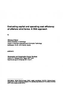 Evaluating capital and operating cost efficiency of offshore wind farms ...