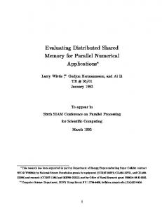 Evaluating Distributed Shared Memory for Parallel