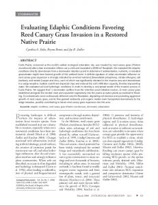 Evaluating Edaphic Conditions Favoring Reed ... - PubAg - USDA