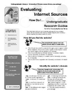 Evaluating Internet Sources