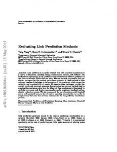 Evaluating Link Prediction Methods