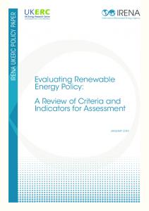 Evaluating Renewable Energy Policy - IRENA