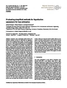Evaluating simplified methods for liquefaction assessment for loss ...