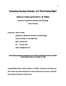 Evaluating Teaching Methods - AgEcon Search