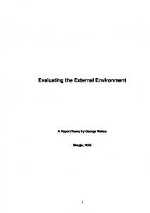 Evaluating the External Environment