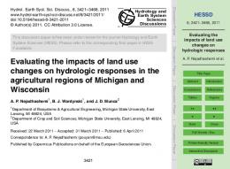 Evaluating the impacts of land use changes on hydrologic ... - hessd