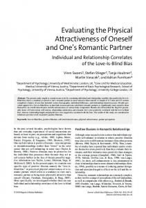 Evaluating the Physical Attractiveness of Oneself and ... - Zack Preble