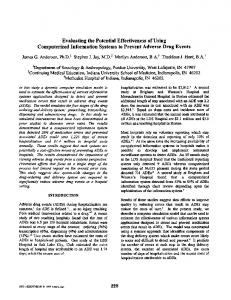 Evaluating the potential effectiveness of using computerized ...