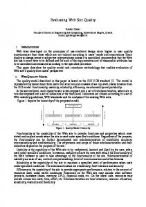 Evaluating Web Site Quality