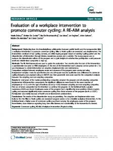 Evaluation of a workplace intervention to promote ... - BioMedSearch