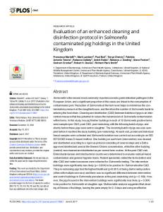 Evaluation of an enhanced cleaning and disinfection protocol ... - PLOS