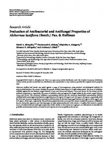 Evaluation of Antibacterial and Antifungal Properties of