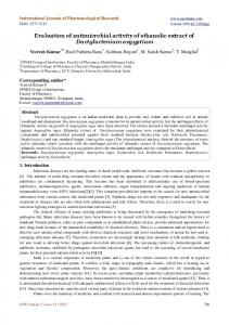 Evaluation of antimicrobial activity of ethanolic extract of ...