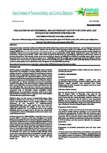 evaluation of antimicrobial and antioxidant activity of stem and leaf ...