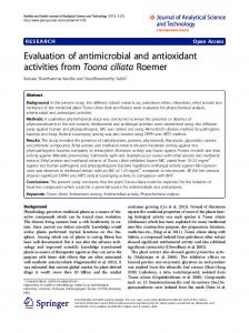 Evaluation of antimicrobial and antioxidant activities fromToona ...