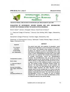 EVALUATION OF ANTIOXIDANT, WOUND HEALING AND ANTI ...