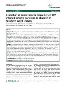 Evaluation of cardiovascular biomarkers In HIV