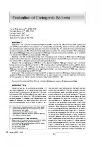 Evaluation of Cariogenic Bacteria