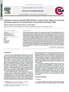 Evaluation of carrier-mediated siRNA delivery