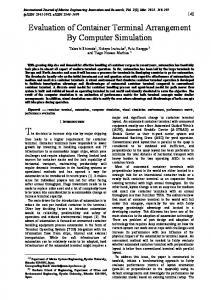 Evaluation of Container Terminal Arrangement By