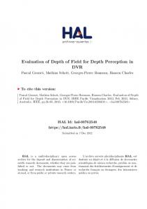 Evaluation of Depth of Field for Depth Perception in DVR