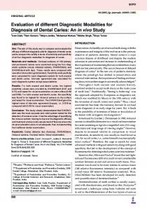 Evaluation of different Diagnostic Modalities for ... - Semantic Scholar