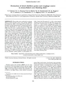 Evaluation of dried distillers grains and roughage source in steam