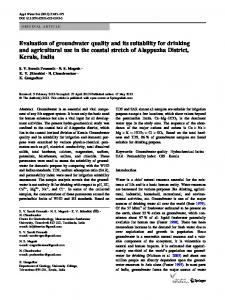 Evaluation of groundwater quality and its suitability for drinking and ...