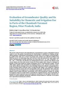 Evaluation of Groundwater Quality and Its Suitability for Domestic and ...