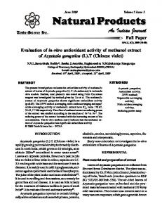 Evaluation of in-vitro antioxidant activity of