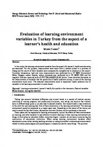 Evaluation of learning environment variables in ...