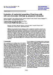 Evaluation of mechanical properties of fixed bone cells with sub ...