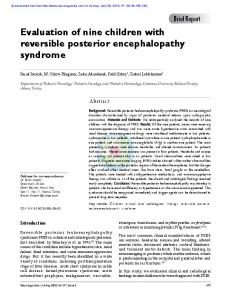 Evaluation of nine children with reversible posterior