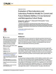 Evaluation of Non-Laboratory and Laboratory Prediction Models for ...