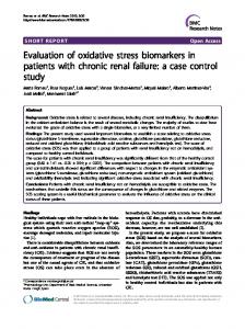 Evaluation of oxidative stress biomarkers in patients ... - Springer Link