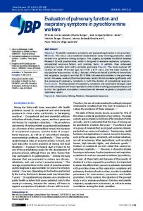 Evaluation of pulmonary function and respiratory symptoms ... - SciELO