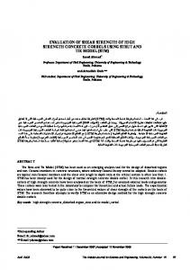 evaluation of shear strength of high strength concrete ... - CiteSeerX