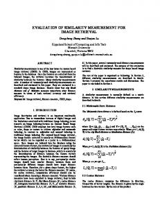 EVALUATION OF SIMILARITY MEASUREMENT FOR IMAGE