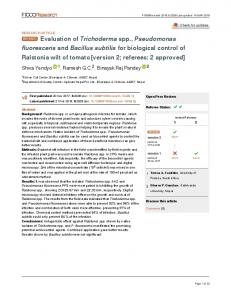 Evaluation of spp., Trichoderma Pseudomonas and ...