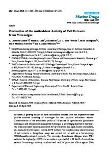 Evaluation of the Antioxidant Activity of Cell Extracts ... - BioMedSearch