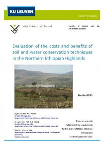 Evaluation of the costs and benefits of soil and water conservation