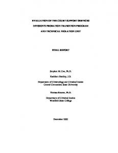 EVALUATION OF THE COURT SUPPORT SERVICES DIVISION'S