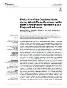 Evaluation of the CropSyst Model during Wheat