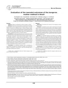 Evaluation of the neonatal outcomes of the kangaroo mother ... - SciELO