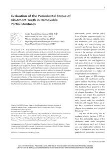 Evaluation of the Periodontal Status of Abutment