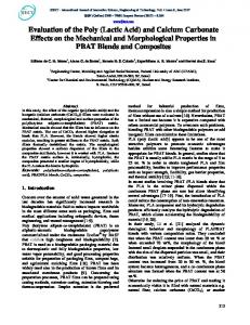 Evaluation of the Poly (Lactic Acid) and Calcium Carbonate ... - IJISET